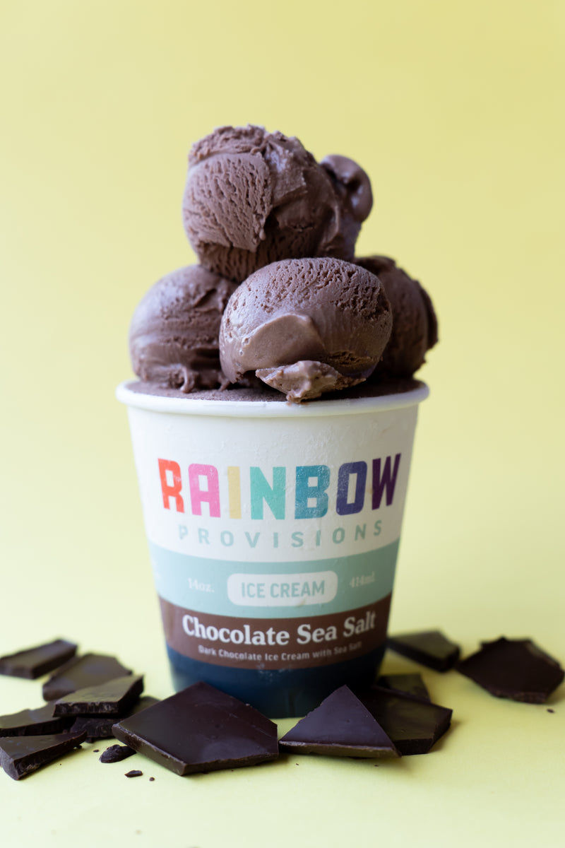 Load image into Gallery viewer, Rainbow Provisions - Chocolate Sea Salt Ice Cream
