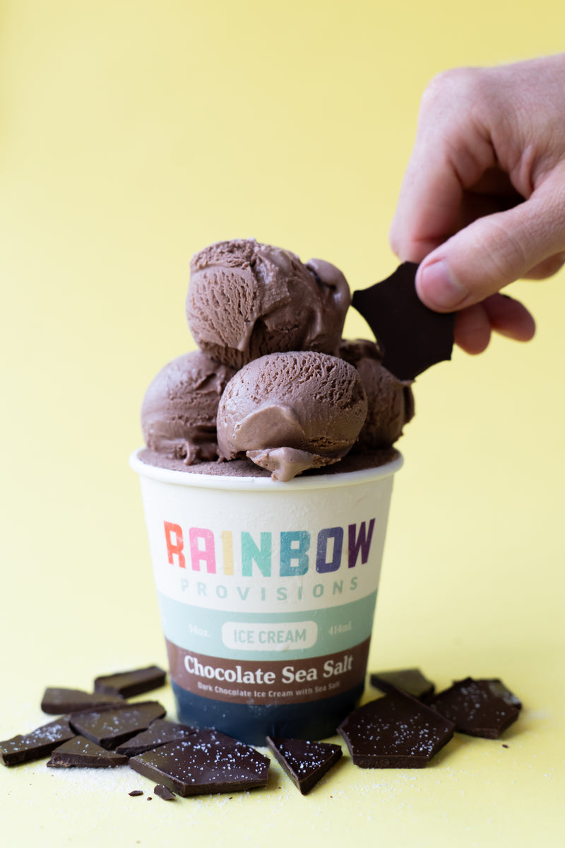 Load image into Gallery viewer, Rainbow Provisions - Chocolate Sea Salt Ice Cream
