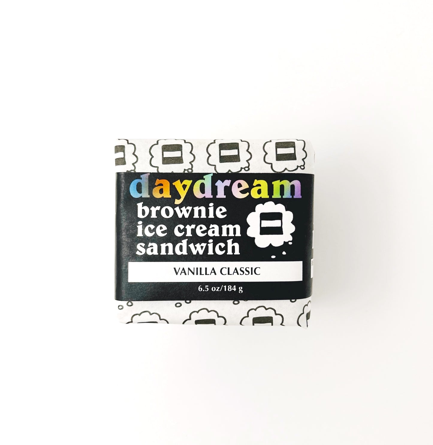 Daydream Brownie Ice Cream Sandwiches - Classic Vanilla