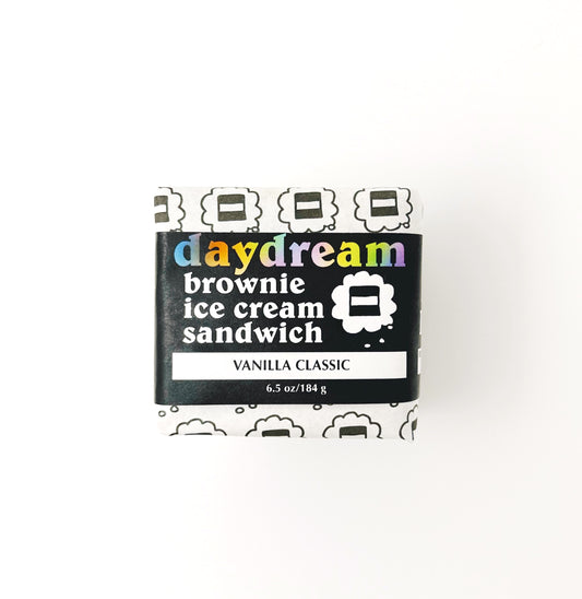 Daydream Brownie Ice Cream Sandwiches - Classic Vanilla