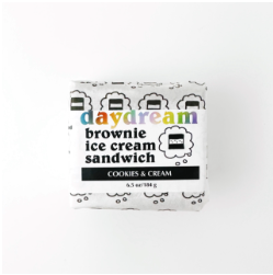 Daydream Brownie Ice Cream Sandwiches - Cookies & Cream